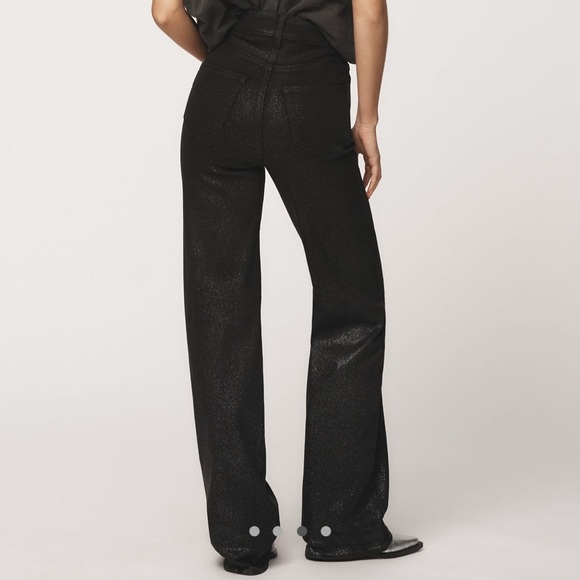 PAIGE Sasha Coated High-Rise Wide-Leg Jeans - Picture 3 of 5